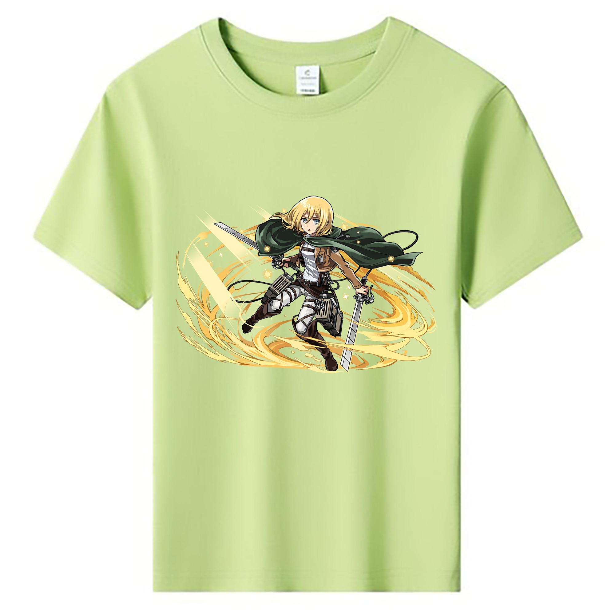 （画像用） 進撃の巨人 クリスタ·レンズ Attack on Titan Christa Lenz 綿100％キッズTシャツ（フロントプリント）
